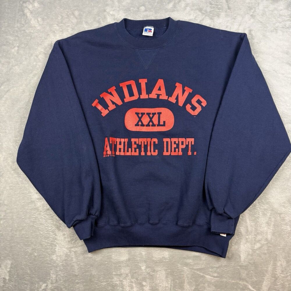 Vintage 90s Cleveland Indians Athletic Dept Crewneck Sweatshirt Russell USA L